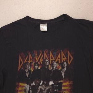 Def Leppard Band Graphic Crew Neck T Shirt Adult Mens Size Medium M Black